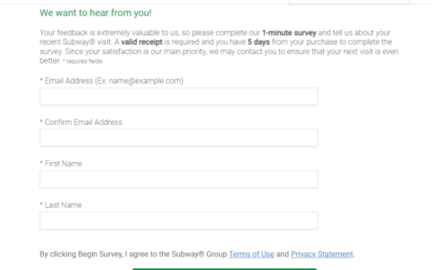 SubwayListens.com – Take Subway Survey – Free Cookie